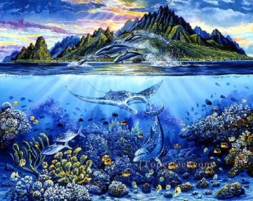 Animal Painting - amh0035D mundo marino moderno océano
